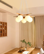 Load image into Gallery viewer, Wooden Star With Glass Chandelier