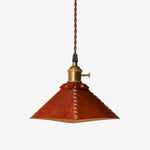 Cargar imagen en el visor de la Galería, Selected leather pyramid pendant lamp on white background