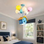 Cargar imagen en el visor de la Galería, Colorful Balloon House LED Pendant Light for Kids Rooms