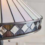 Load image into Gallery viewer, TF Geometric Stained Glass Table Lamp with Amber and Cream Panels – Tiffany Style Accent Lamp for Bedroom and Study