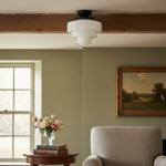 Load image into Gallery viewer, Geotower Glass Opal Art Deco Ceiling Lamp – Elegant Glass Metal Style Modern Ceiling Light for Living Room