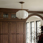 Load image into Gallery viewer, Eloise Scallop Vintage Milk Glass Semi-Flush Mount Pendant Light