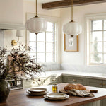 Load image into Gallery viewer, Eloise Scallop Vintage Milk Glass Semi-Flush Mount Pendant Light
