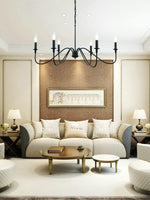 Load image into Gallery viewer, American Simple Vintage Iron Candle Shaped Multi-Head Chandelier