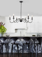 Load image into Gallery viewer, American Simple Vintage Iron Candle Shaped Multi-Head Chandelier