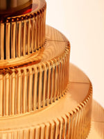 Cargar imagen en el visor de la Galería, Lámpara colgante de vidrio acanalado: botella antigua para decoración vintage