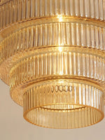 Load image into Gallery viewer, Antique Ribbed Glass Hanging Light - Retro Pendant for Dining Room