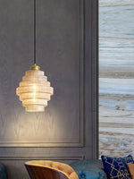 Load image into Gallery viewer, Antique Ribbed Glass Hanging Light - Retro Pendant for Dining Room