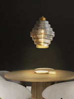 Load image into Gallery viewer, Antique Ribbed Glass Hanging Light - Retro Pendant for Dining Room