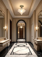 Load image into Gallery viewer, Art Deco Star Ceiling Lamp – Frosted Glass Fixture for Hallway & Entryway – Astris Ceres