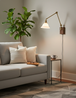 Charger l'image dans la visionneuse de galerie, Green Glass Banker-Style Plug-In Wall Lamp product view