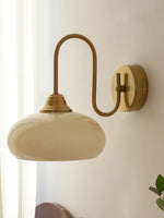 Cargar imagen en el visor de la Galería, Aplique de pared de vidrio con poste curvo Bauhaus