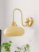 Cargar imagen en el visor de la Galería, Aplique de pared de vidrio con poste curvo Bauhaus