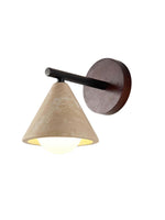 Load image into Gallery viewer, Wabi-Sabi Style Travertine Cone Shade Wall Light