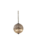 Load image into Gallery viewer, French Antique Brass Crystal Globe Chandelier