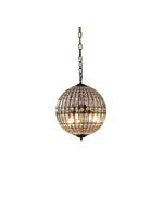 Load image into Gallery viewer, French Antique Brass Crystal Globe Chandelier