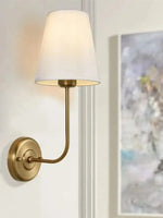 Load image into Gallery viewer, American Industrial Style Vintage Brass Fabric Wall Sconce
