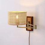 Charger l'image dans la visionneuse de galerie, Woven Rattan Swing-Arm Wall Lamp product view