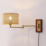 Charger l'image dans la visionneuse de galerie, Woven Rattan Swing-Arm Wall Lamp product view
