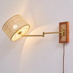 Charger l'image dans la visionneuse de galerie, Woven Rattan Swing-Arm Wall Lamp product view