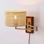 Charger l'image dans la visionneuse de galerie, Woven Rattan Swing-Arm Wall Lamp product view