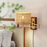 Charger l'image dans la visionneuse de galerie, Woven Rattan Swing-Arm Wall Lamp product view
