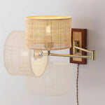 Charger l'image dans la visionneuse de galerie, Woven Rattan Swing-Arm Wall Lamp product view