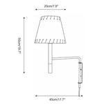 Charger l'image dans la visionneuse de galerie, Pleated Shade Swing-Arm Plug-In Wall Sconce - dimension drawing 5