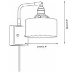 Load image into Gallery viewer, Scalloped Alabaster Brass Plug-In Wall Sconce - dimension drawing 5