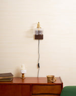 Bild in Gallery-Viewer laden, Fish-Scale Glass and Brass Plug-In Wall Lamp product view