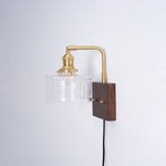 Bild in Gallery-Viewer laden, Fish-Scale Glass and Brass Plug-In Wall Lamp product view