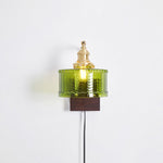 Bild in Gallery-Viewer laden, Fish-Scale Glass and Brass Plug-In Wall Lamp product view