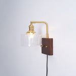 Bild in Gallery-Viewer laden, Fish-Scale Glass and Brass Plug-In Wall Lamp product view