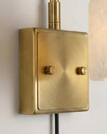 Load image into Gallery viewer, Scalloped Alabaster Brass Plug-In Wall Sconce - product view 14