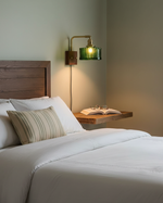 Bild in Gallery-Viewer laden, Fish-Scale Glass and Brass Plug-In Wall Lamp product view