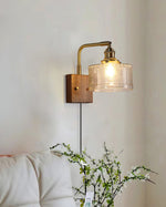 Bild in Gallery-Viewer laden, Fish-Scale Glass and Brass Plug-In Wall Lamp product view