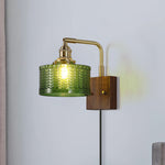 Bild in Gallery-Viewer laden, Fish-Scale Glass and Brass Plug-In Wall Lamp product view