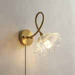 Load image into Gallery viewer, Looped Brass and Fluted Glass Plug-In Wall Lamp product view 12