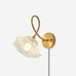 Load image into Gallery viewer, Looped Brass and Fluted Glass Plug-In Wall Lamp product view 1