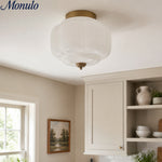 Load image into Gallery viewer, Eloise Flush Mount Milk Glass Ceiling Light – Modern Accent Lighting with Artistic Glass Shade