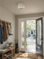 Load image into Gallery viewer, Cylindrical Travertine Lamp - LED Wabi Sabi Ceiling Light for Modern Homes