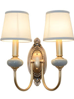 Load image into Gallery viewer, Rowan Classic Fabric Shade Sconce – Ceramic Wall Light for Hallway or Bedroom