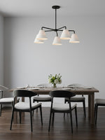 Load image into Gallery viewer, Conica Modern Glass Cone Chandelier – Sculptural 5 Light Brass Design