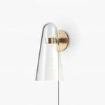 Load image into Gallery viewer, Conical Glass Plug-In Wall Light with Inline Switch - product image 1