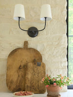 Load image into Gallery viewer, Drum Shade Wall Sconce - Modern Fabric Sconce for Bedroom or Hallway