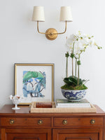 Load image into Gallery viewer, Drum Shade Wall Sconce - Modern Fabric Sconce for Bedroom or Hallway