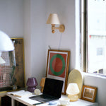 Charger l'image dans la visionneuse de galerie, Wood-Arm Contrast Fabric Wall Sconce room scene 3
