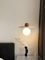 Load image into Gallery viewer, Flying Disc Stone Shade Pendant Light - Modern Minimal Dining Room Focus