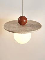 Load image into Gallery viewer, Cream Style Flying Disc Travertine Pendant Lamp