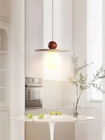 Load image into Gallery viewer, Cream Style Flying Disc Travertine Pendant Lamp